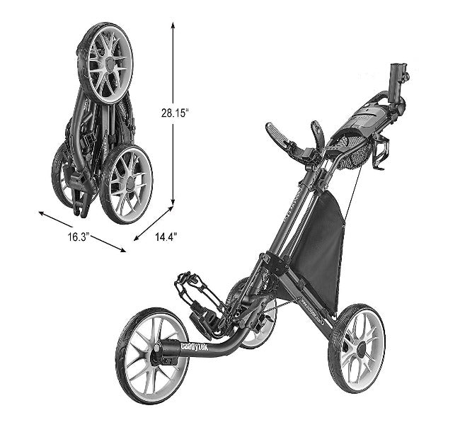 CaddyTek Caddylite EZ V8 - EZ-Fold 3 Wheel Golf Push Cart Version